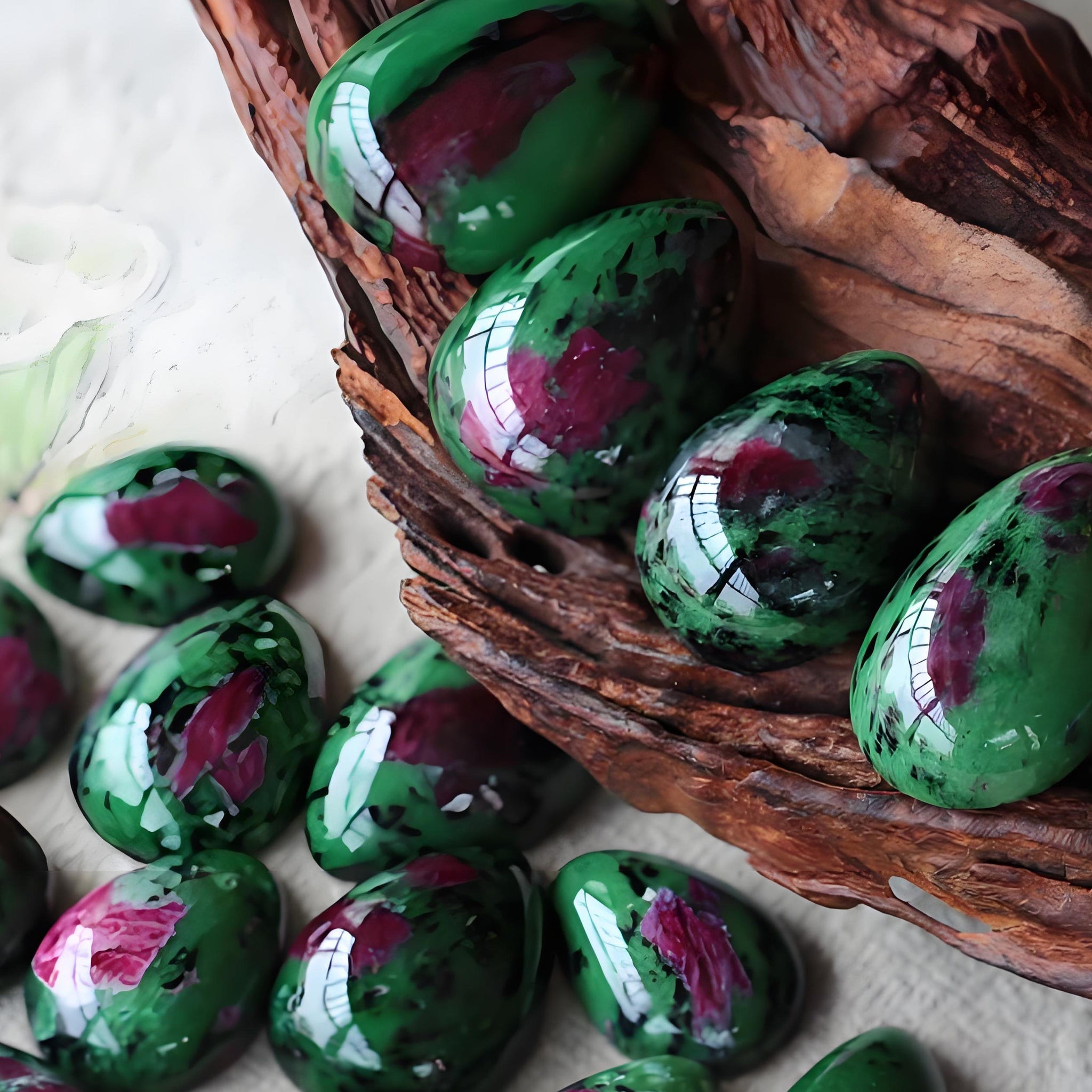 1pc 610-700g red green gemstones stones with spiritual gifts BQLOP Blood  Stone Cabochon Semi Precious