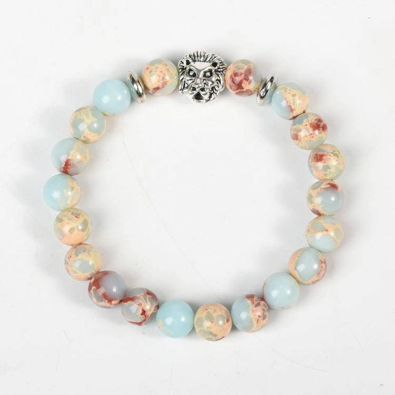 Snakeskin Stone Bracelet with Symbolic Charms - Horus Eye, Owl & Tree of Life | Roline Crystal
