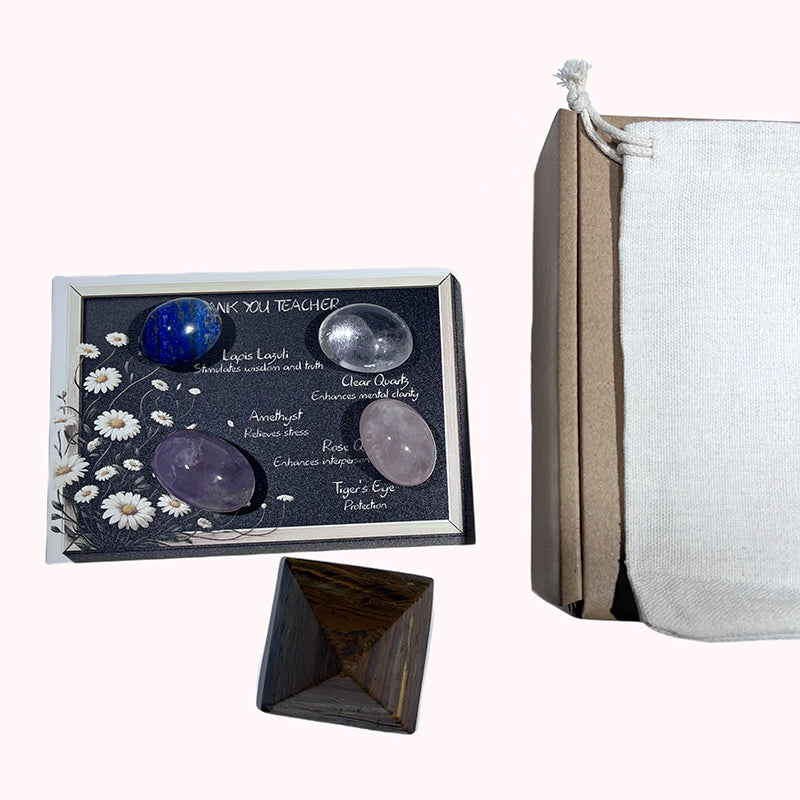 Natural crystal set: the source of wisdom for witch magic, inspiring positive energy and inspiration