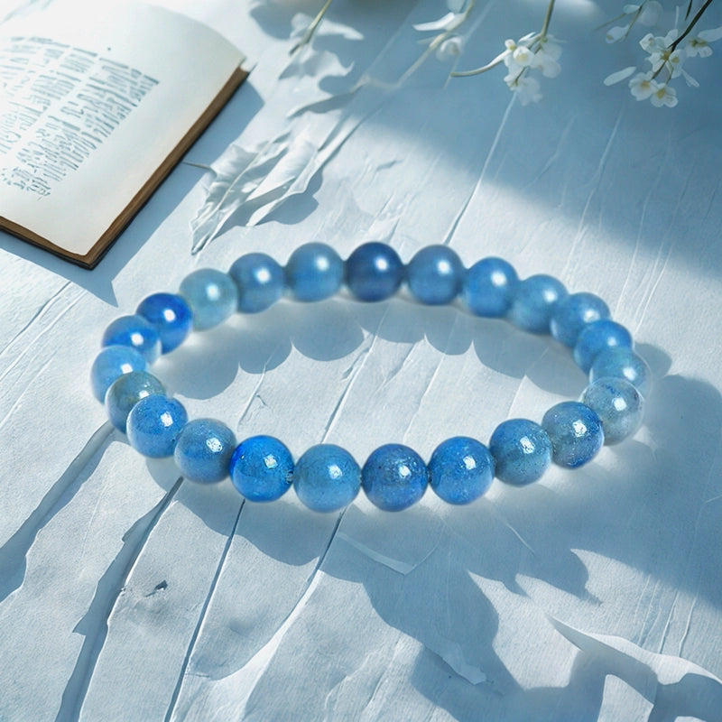 Blue Aventurine bracelet with shimmering 8mm beads by Roline Crystal
