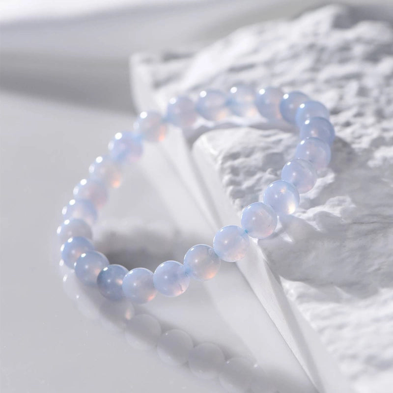 Blue Lace Agate bracelet with 8mm calming beads by Roline Crystal