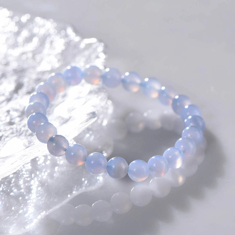 Blue Lace Agate bracelet with 8mm calming beads by Roline Crystal