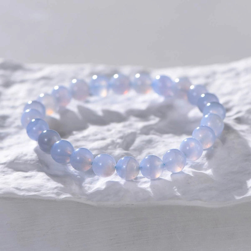 Blue Lace Agate bracelet with 8mm calming beads by Roline Crystal