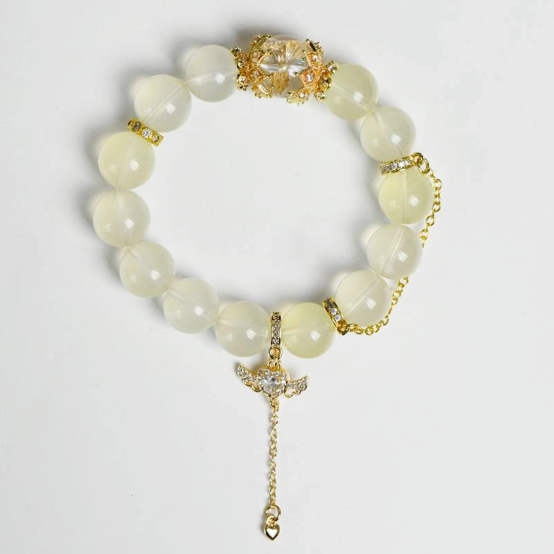Citrine bracelet with gold chain accents and natural gemstone beads by Roline Crystal