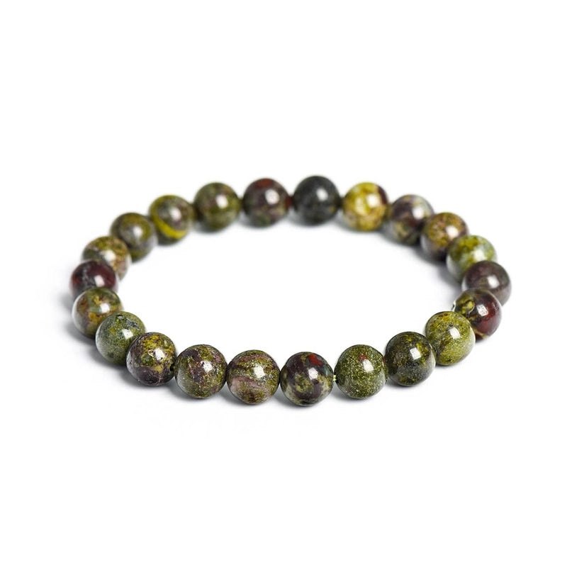Dragon Blood Jasper bracelet with red and green 8mm beads by Roline Crystal