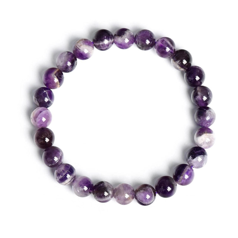 Dream Amethyst bracelet with iridescent 8mm purple beads by Roline Crystal
