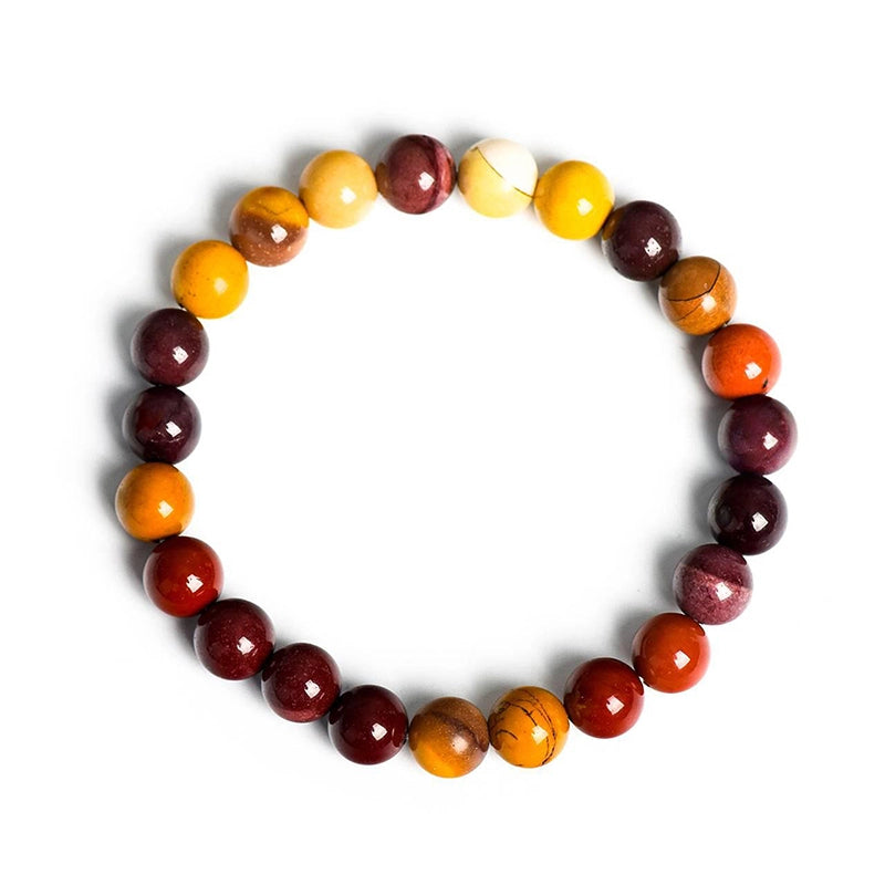Egg Stone bracelet with polished 8mm organic beads by Roline Crystal