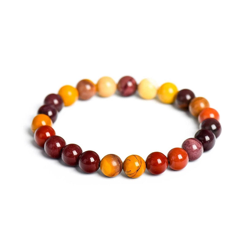 Egg Stone bracelet with polished 8mm organic beads by Roline Crystal
