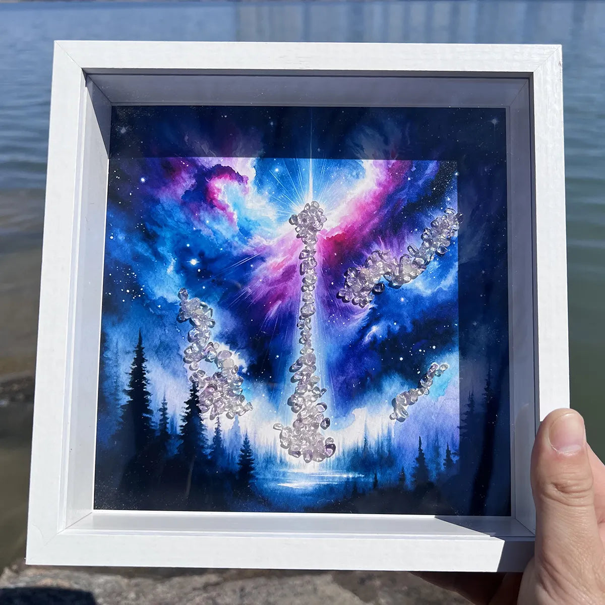 Framed Crystal Art: Starry Sky - Roline Crystal Energy Decor