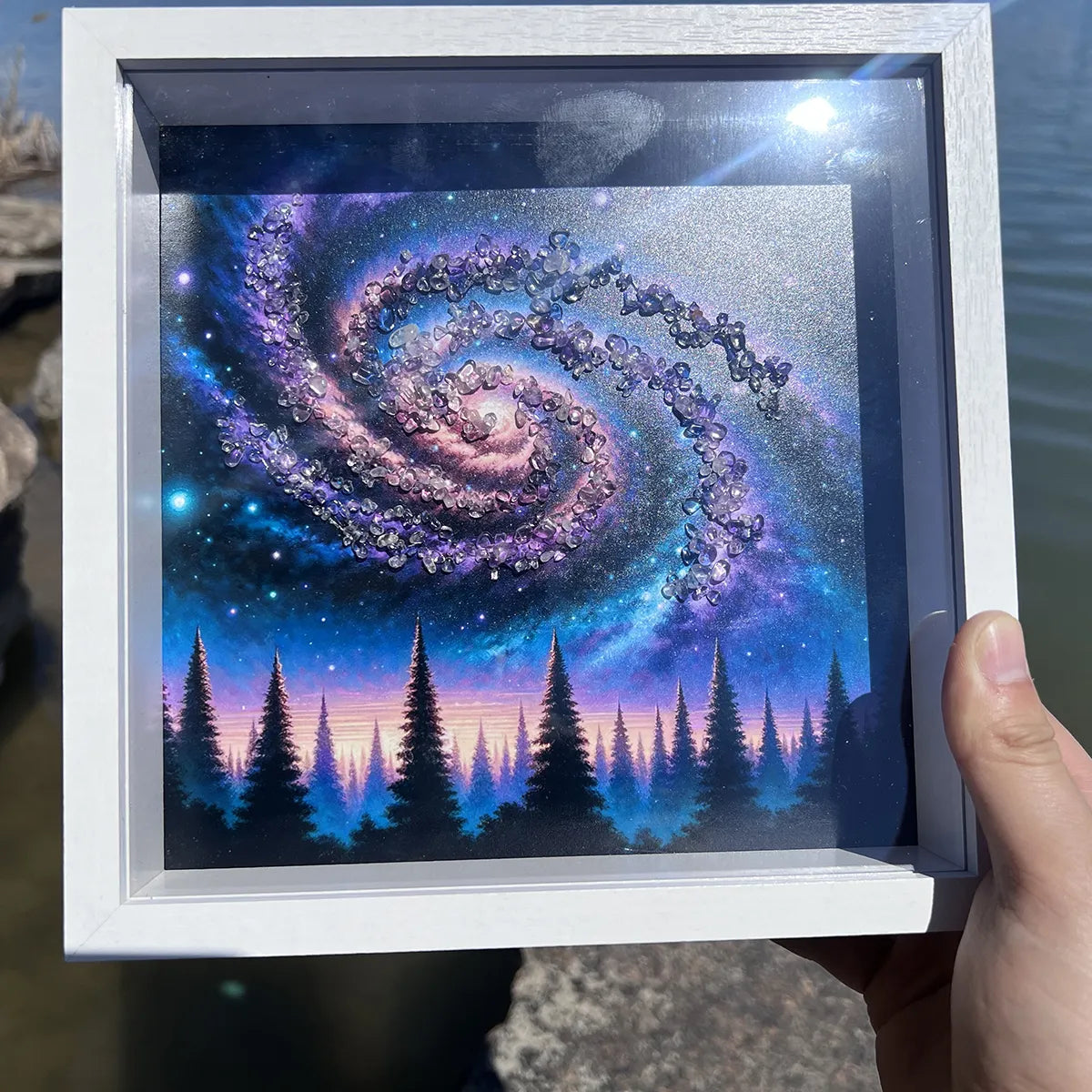 Framed Crystal Art: Starry Sky - Roline Crystal Energy Decor