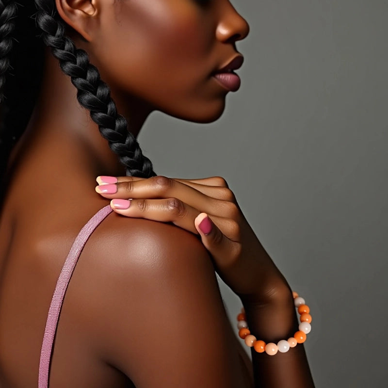 Golden Jade bracelet with polished 8mm beads by Roline Crystal