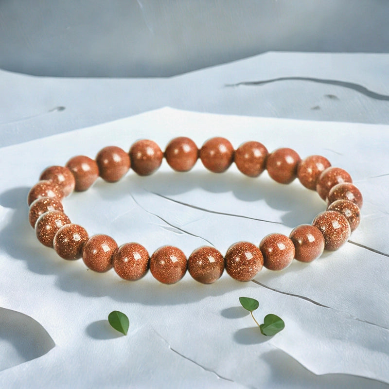 Golden Sandstone bracelet with 8mm warm-toned beads by Roline Crystal