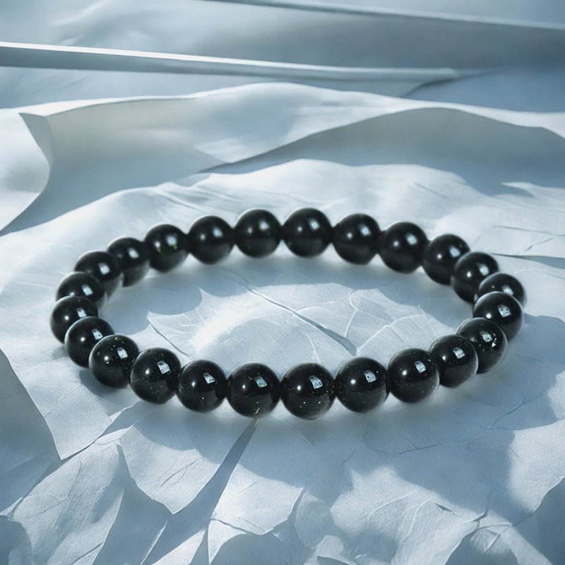 Green Sandstone bracelet with 8mm natural beads by Roline Crystal