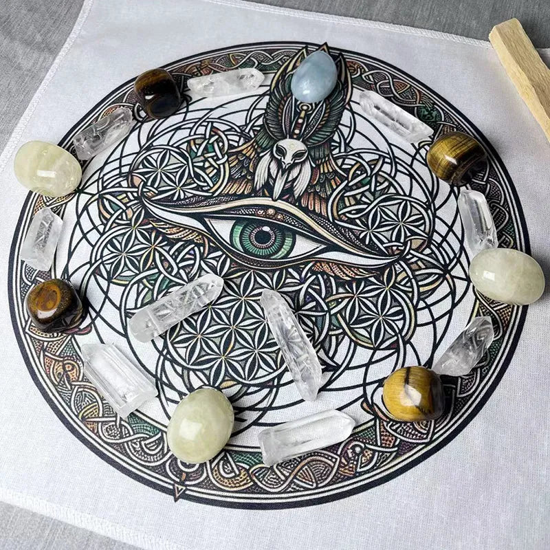 Healing Crystal Grids Magic Arrays | Aquamarine And Tiger's eye | Roline Crystal Energy