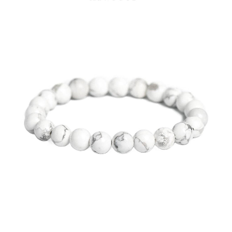 Howlite bracelet with 8mm calming matte beads by Roline Crystal