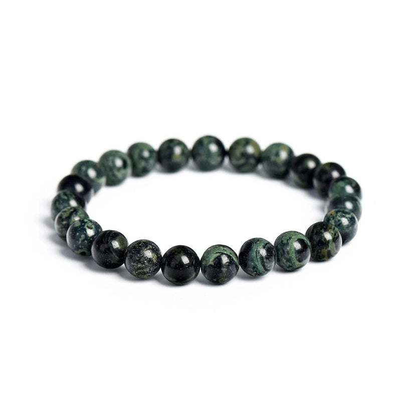 Malachite bracelet with green swirling 8mm beads by Roline Crystal