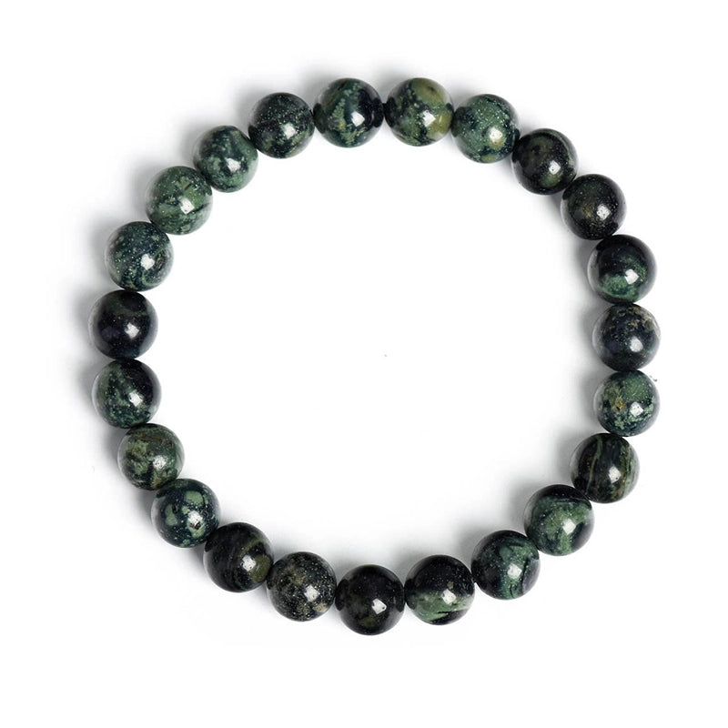 Malachite bracelet with green swirling 8mm beads by Roline Crystal