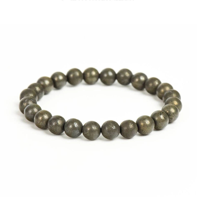 Pyrite bracelet with golden metallic beads by Roline Crystal