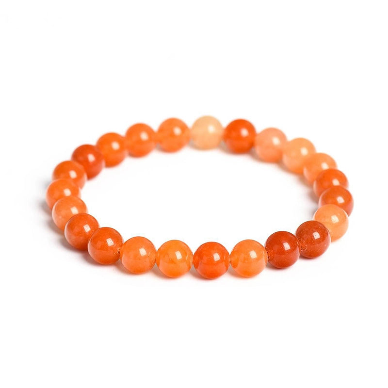 Red Aventurine bracelet with polished 8mm crimson beads by Roline Crystal