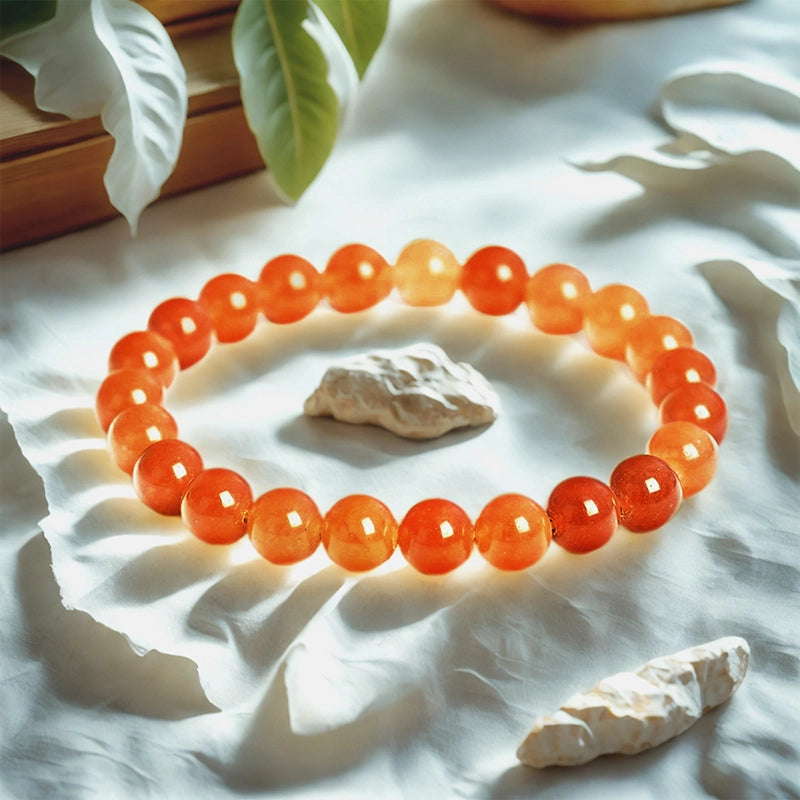 Red Aventurine bracelet with polished 8mm crimson beads by Roline Crystal