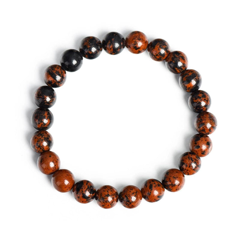 Red Obsidian bracelet with polished 8mm volcanic beads by Roline Crystal