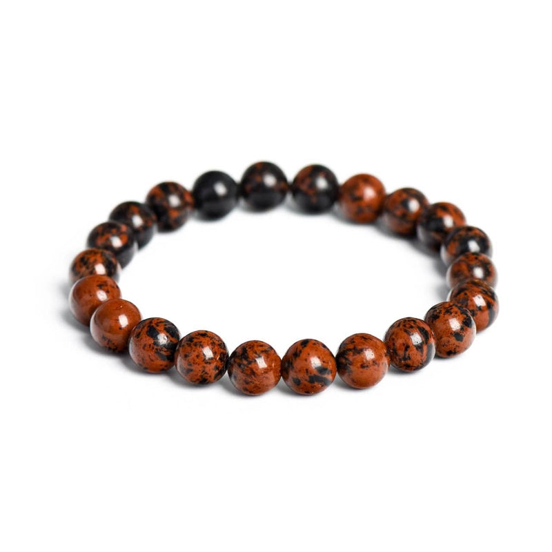 Red Obsidian bracelet with polished 8mm volcanic beads by Roline Crystal