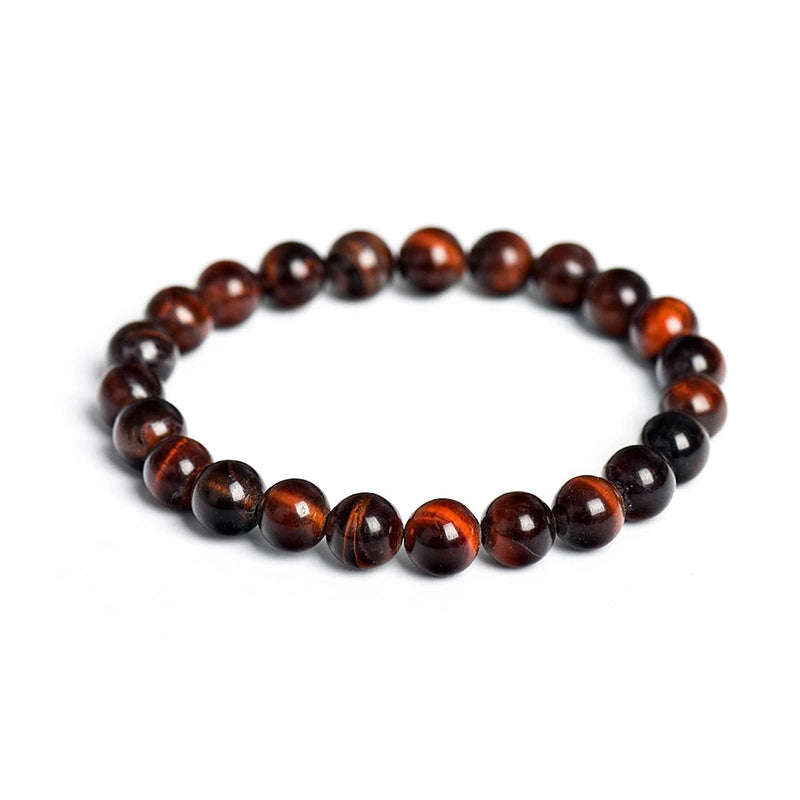 Red Tiger’s Eye bracelet with golden-red 8mm chatoyant beads by Roline Crystal