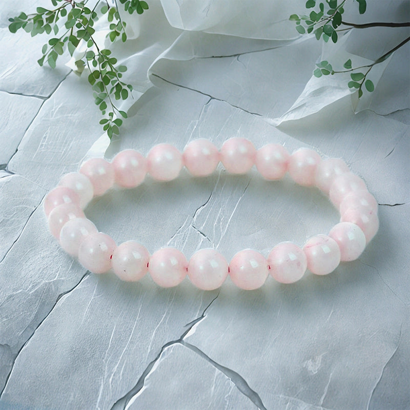 Rose Quartz bracelet with soft pink 8mm beads by Roline Crystal