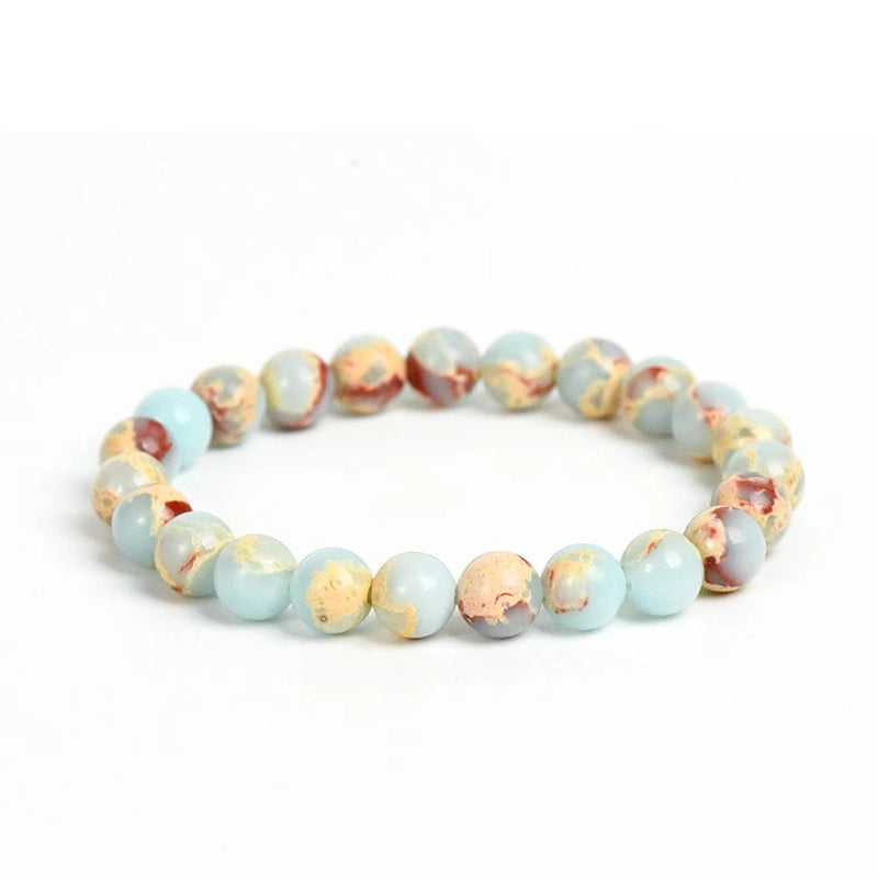 Serpentine stone bracelet with natural marbled patterns by Roline Crystal