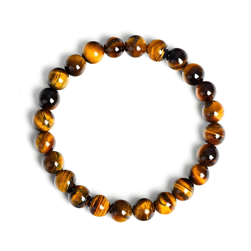 Tiger Eye bracelet with 8mm golden-brown striped beads by Roline Crystal