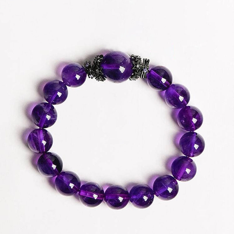 Uruguayan Amethyst bracelet with antique black silver accents – spiritual protection jewelry by Roline Crystal