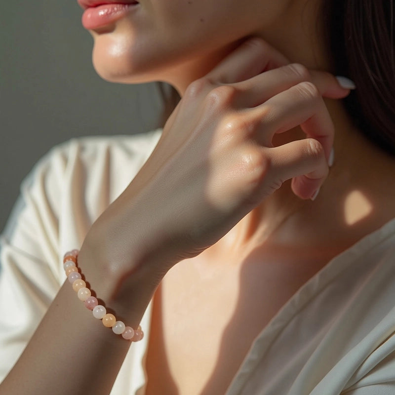 Violet Crystal bracelet with 8mm polished beads by Roline Crystal