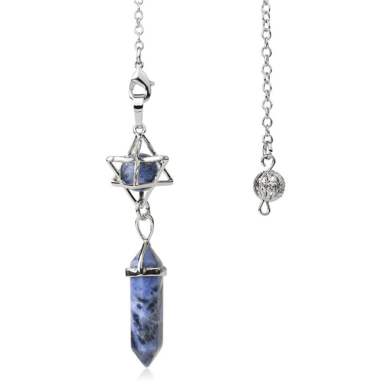 A must-have for mysterious witches: Natural crystal hexagram pendulum