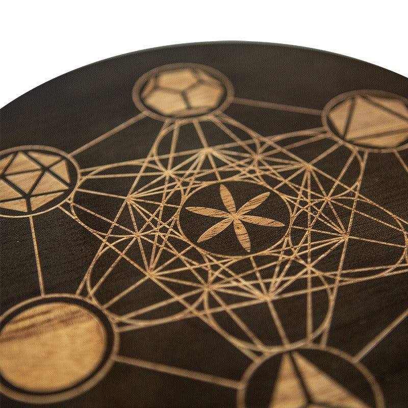 Witch's Treasure: Double-Sided Engraved Crystal Grid Ritual Plate, Meditation Astrolabe