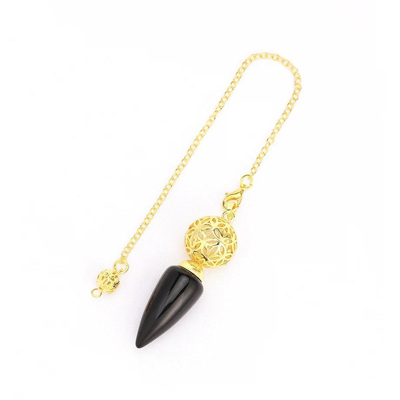 Natural crystal pendulum - bullet-shaped design, hollow circle, special for witch magic