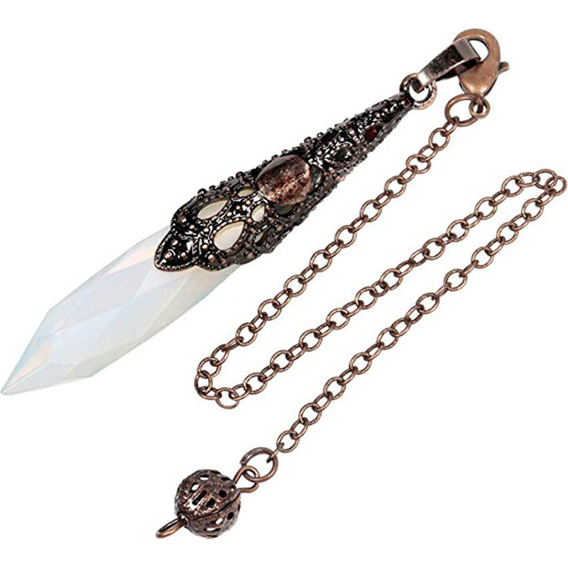 Classical Mystery: Natural Crystal Diamond Faceted Pendulum - The Magical Key to Witches' Magic