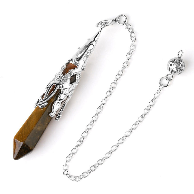 Crystal Cut Edge Natural Crystal Pendulum - The perfect companion to your witch's magic