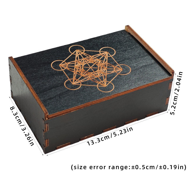 Witch’s Magic Box: Push-Pull Wooden Tarot Cards and Crystal Storage Box