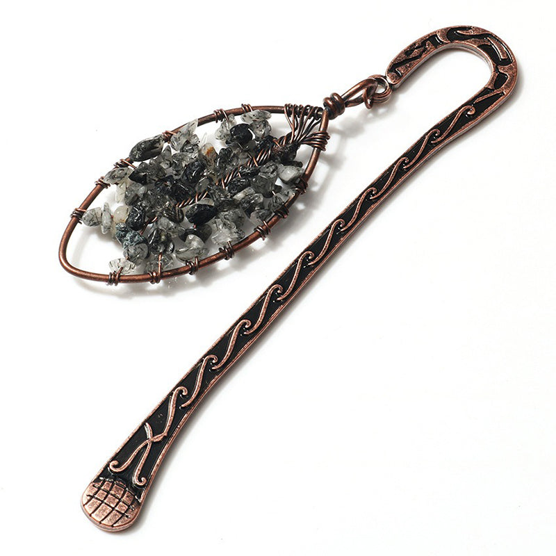 Crystal Marquise Bookmark: Vintage metal design, witch magic style