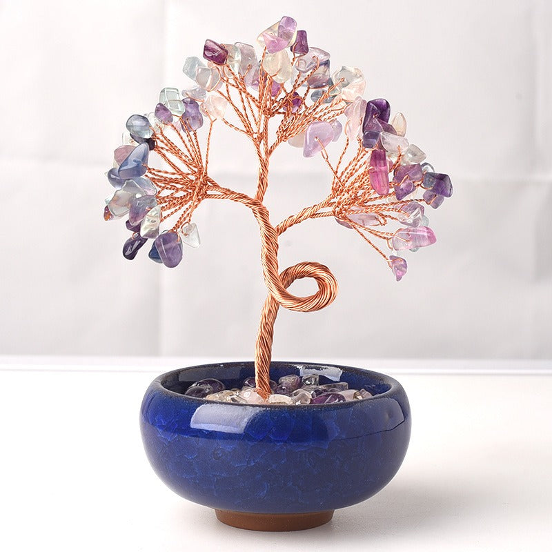 Witch Crystal Tree of Life: Teacup and bowl base, containing the magic of the money tree