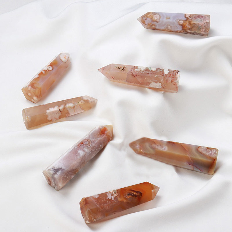 Cherry Blossom Agate Tower - Embrace Friendliness, Love and Balance