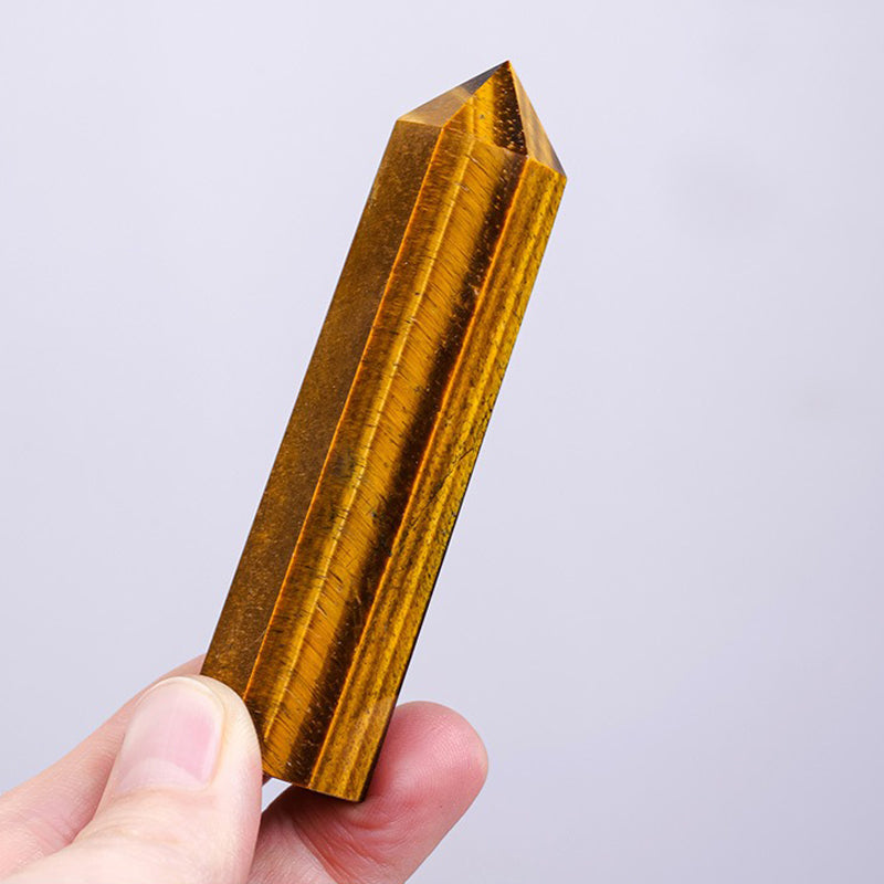 Tiger Eyes Crystal Tower - Warn Away Evil Spirits, Enhance Decision-Making & Creativity