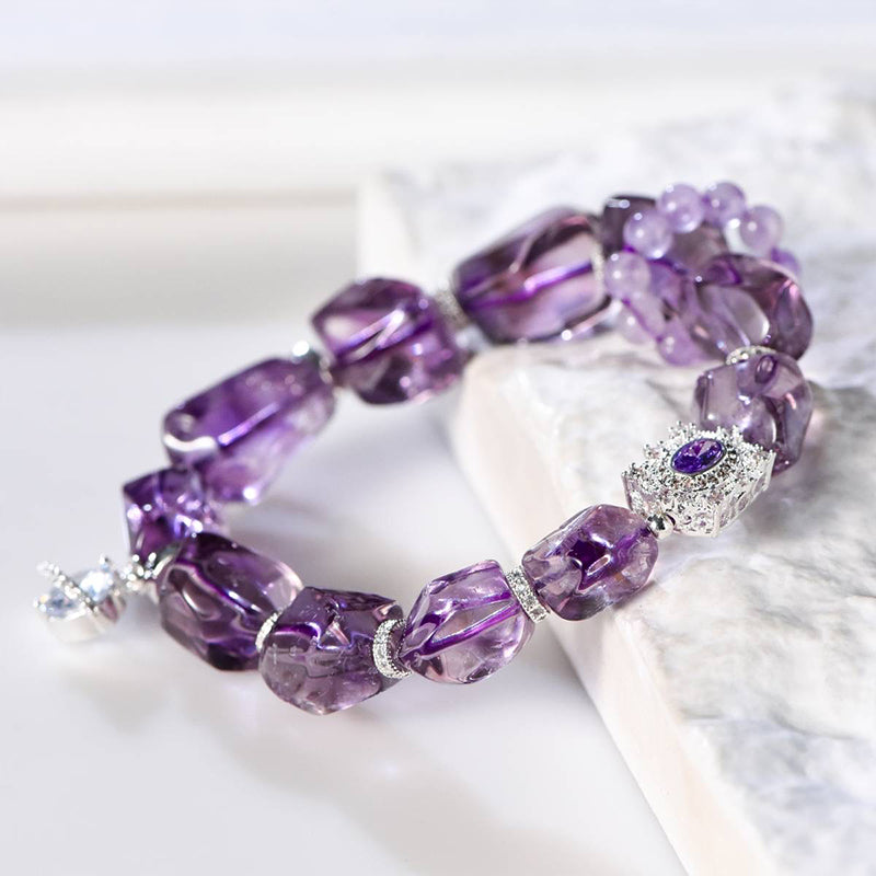 Amethyst Bracelet: A Crystal Marvel with Moon Accents