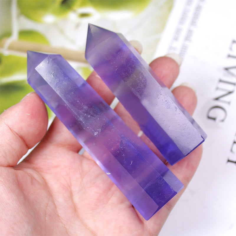 Blue Purple Fluorite Tower - Mind & Body Balance，‌Improve mental strength‌