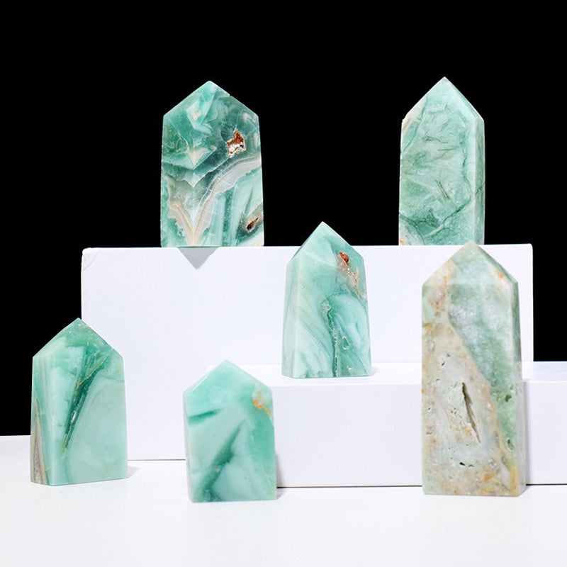 Green Phantom Fluorite Tower - Balance Energy, and Promote Heart Chakra Health