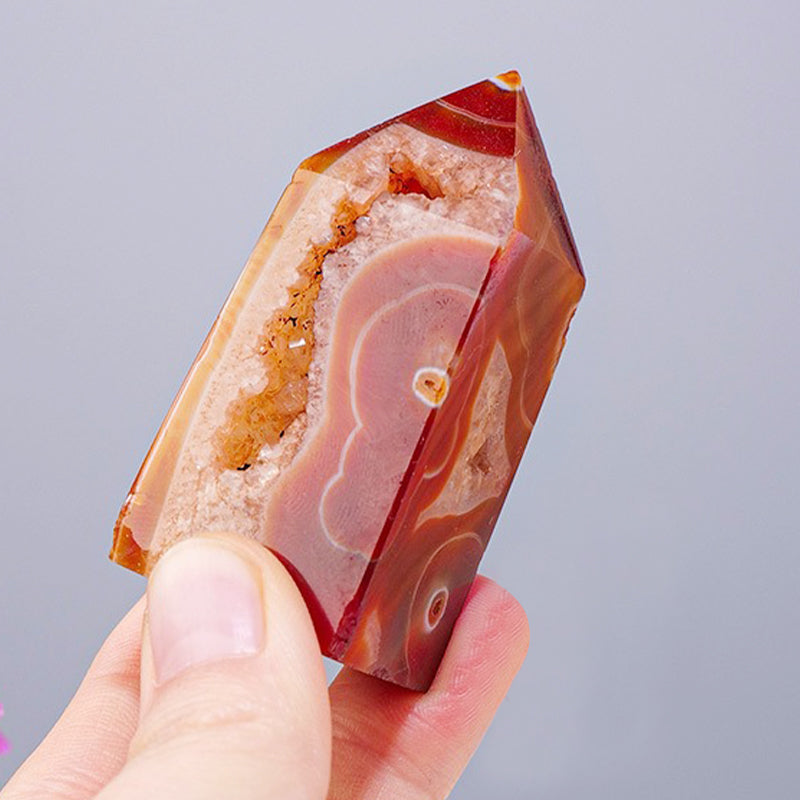 Red Agate Tower - Enhance Spirituality, Balance Mind & Body, Keep Inner Peace