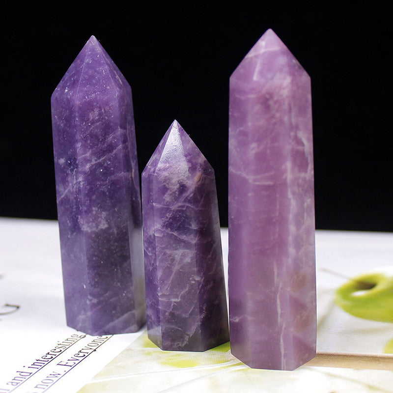 Purple Lepidolite Tower - Spiritual Growth, Emotional Healing & Negative Energy Purification