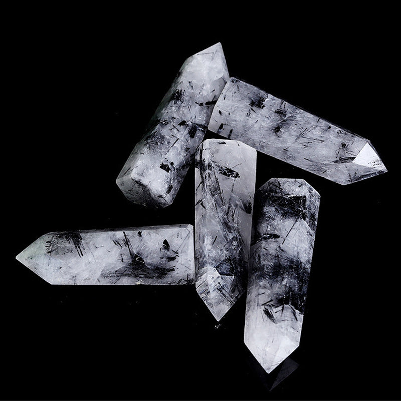 Black Rutilated Quartz Tower - Absorb Negative Energy, Enhance Confidence