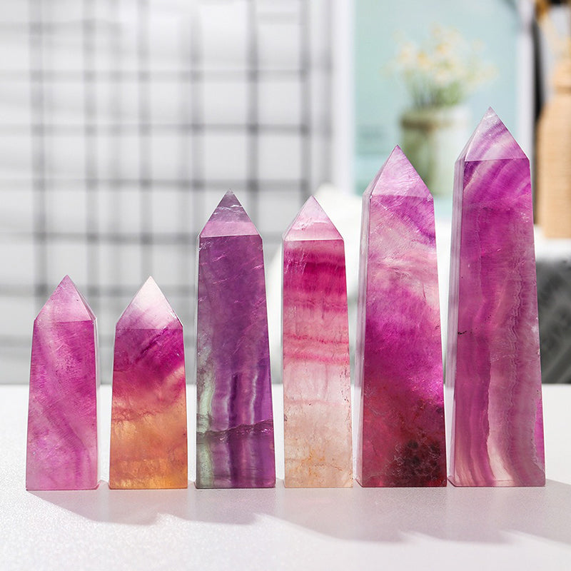 Pink Purple Fluorite Tower - Balance Chakra Energy & Enhance Leadership