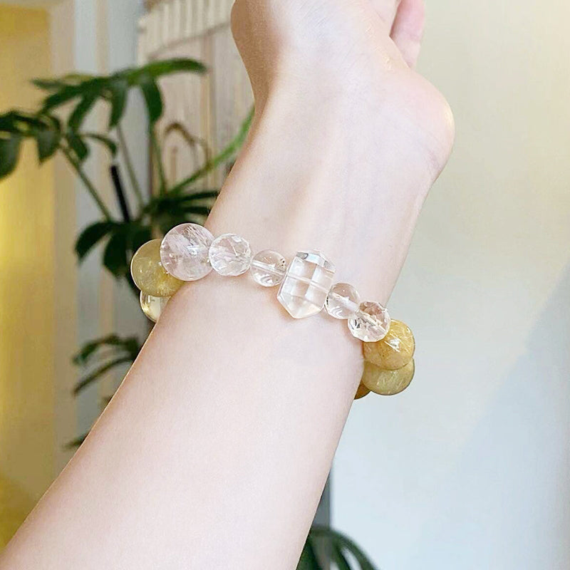 Golden Hair Rutilated Quartz Bracelet - Embrace the Enchantment of Nature's Golden